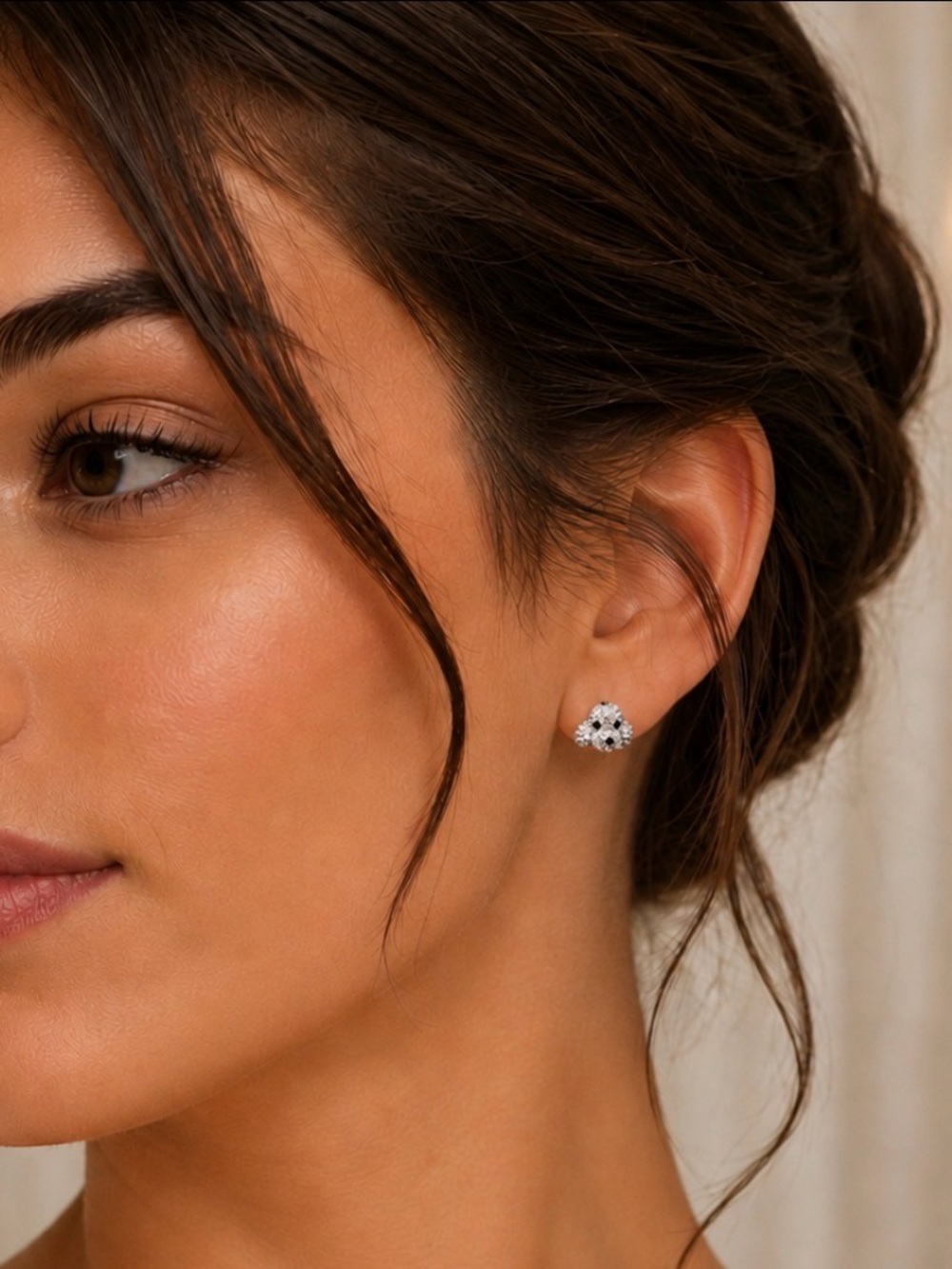Sparkly Crystal Puppy Dog Face Stud Earrings